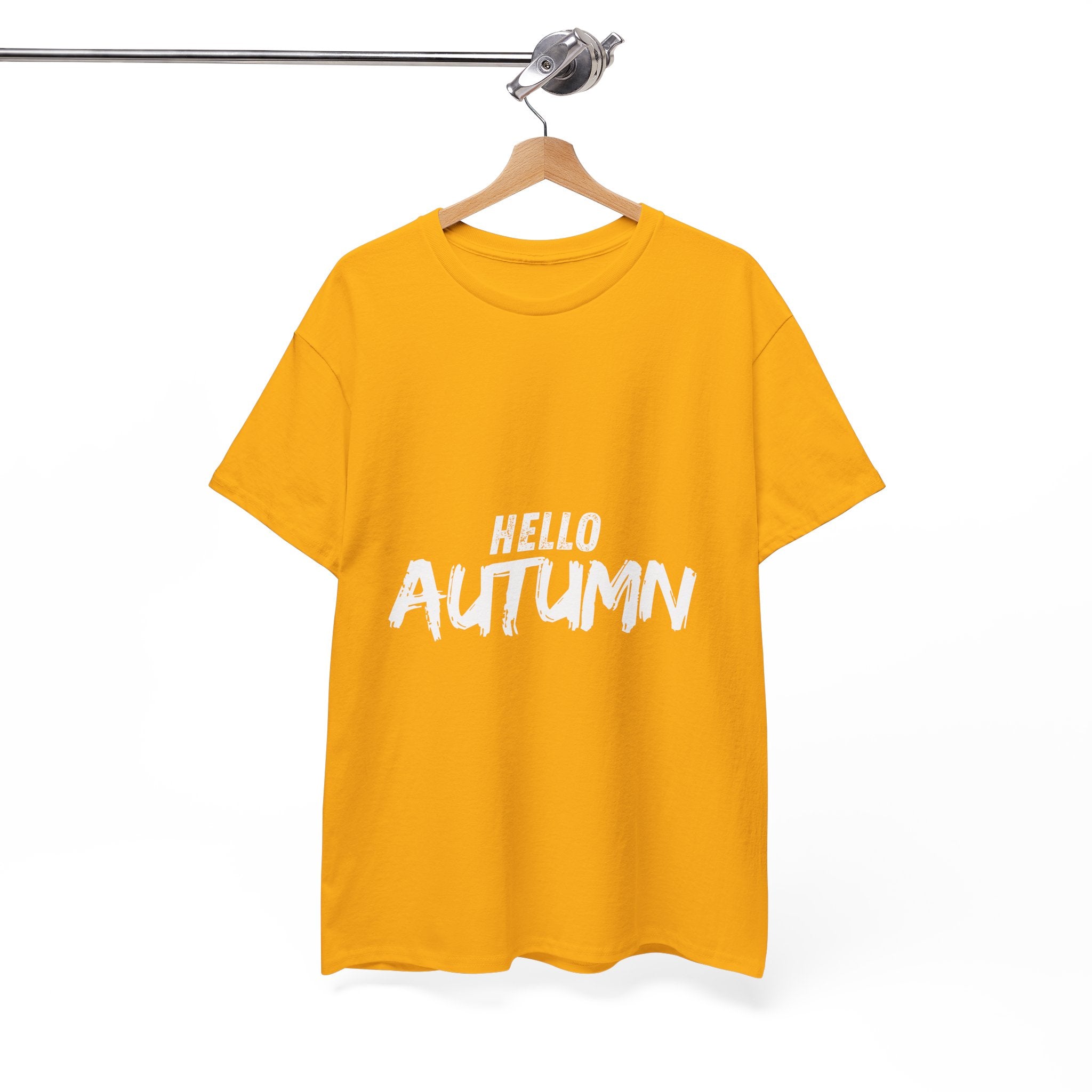 Hello Fall Unisex Heavy Cotton Tee, Autumn Shirt, Seasonal T-Shirt, Fall Fashion, Cozy Wear, Gifts for Her/Him, Unisex Tee