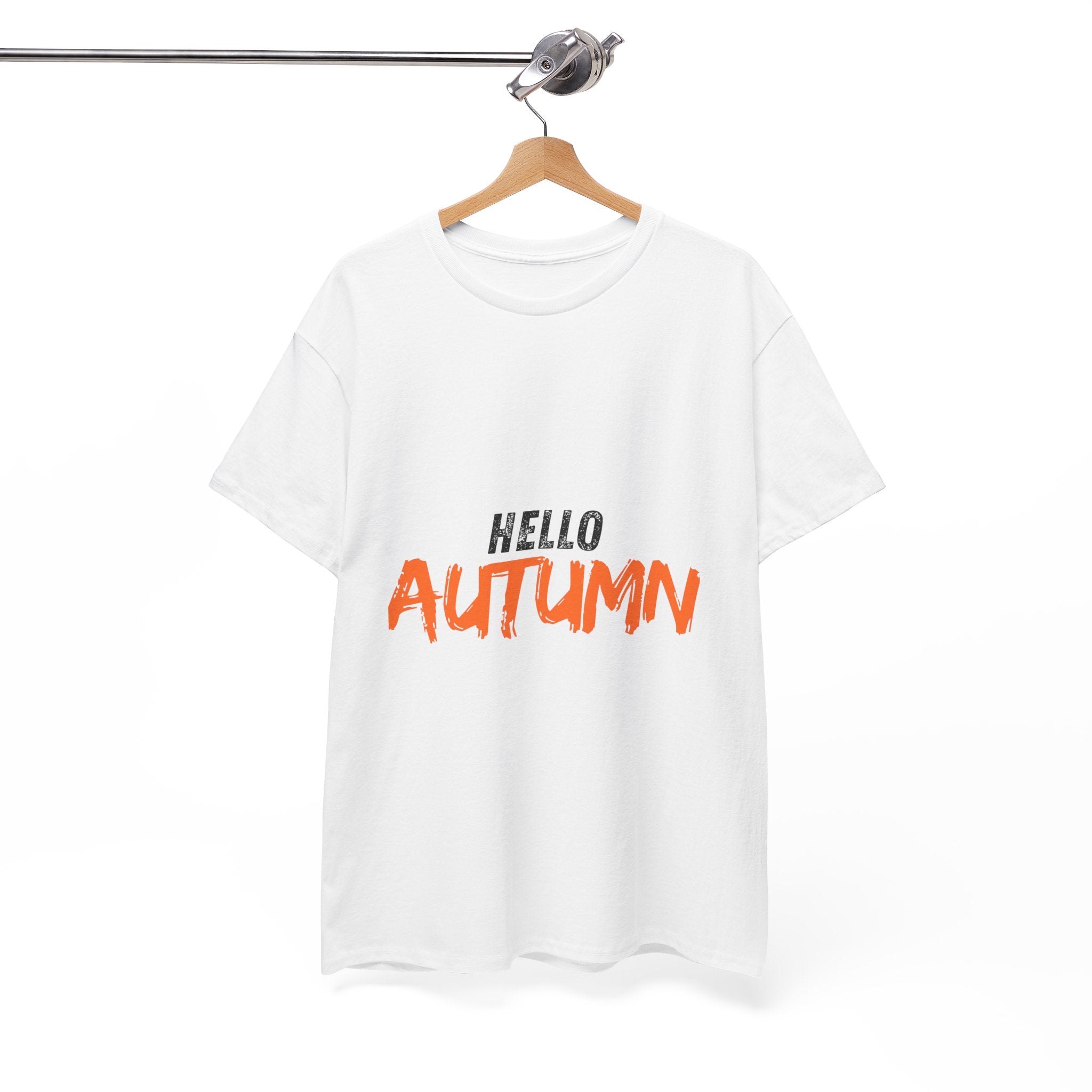 Hello Fall Unisex Heavy Cotton Tee, Autumn Shirt, Seasonal T-Shirt, Fall Fashion, Cozy Wear, Gifts for Her/Him, Unisex Tee