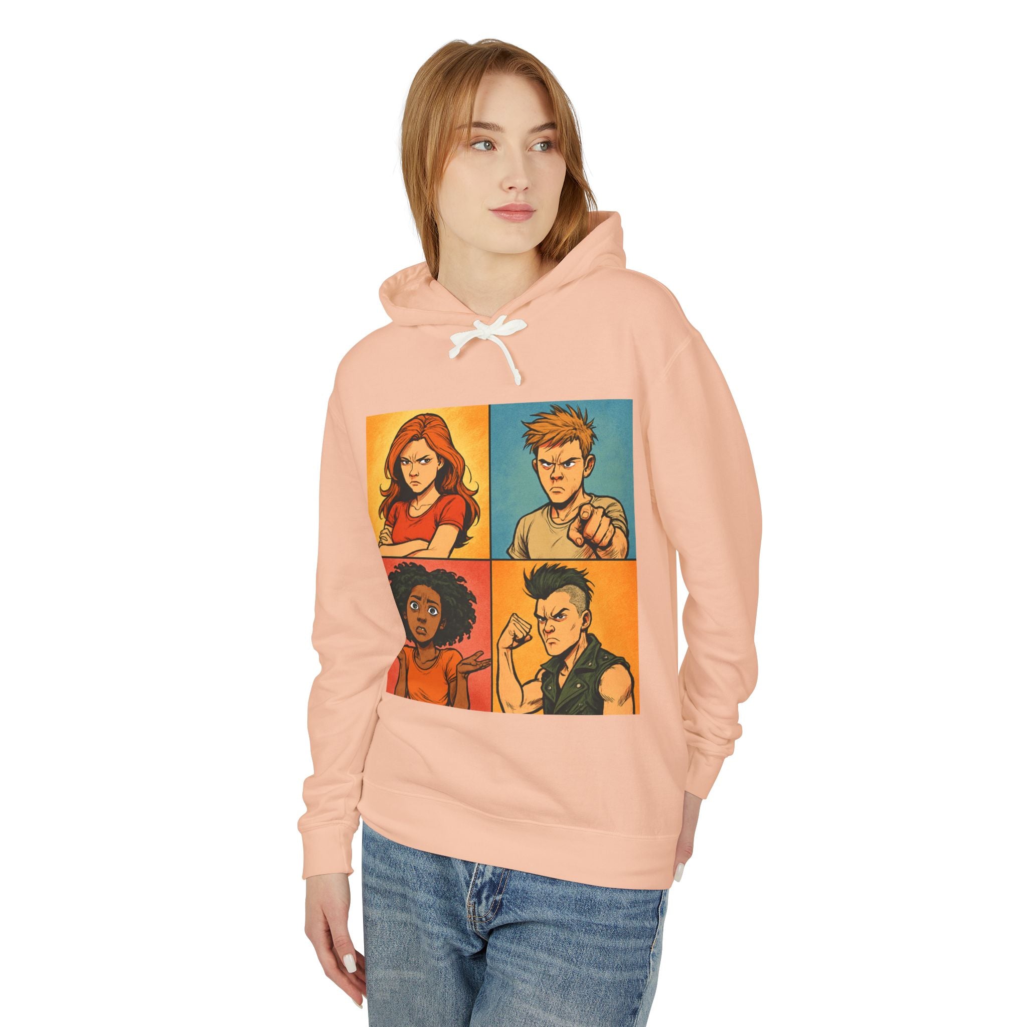 Attitude Over Everything, Unisex Lightweight Hooded Sweatshirt