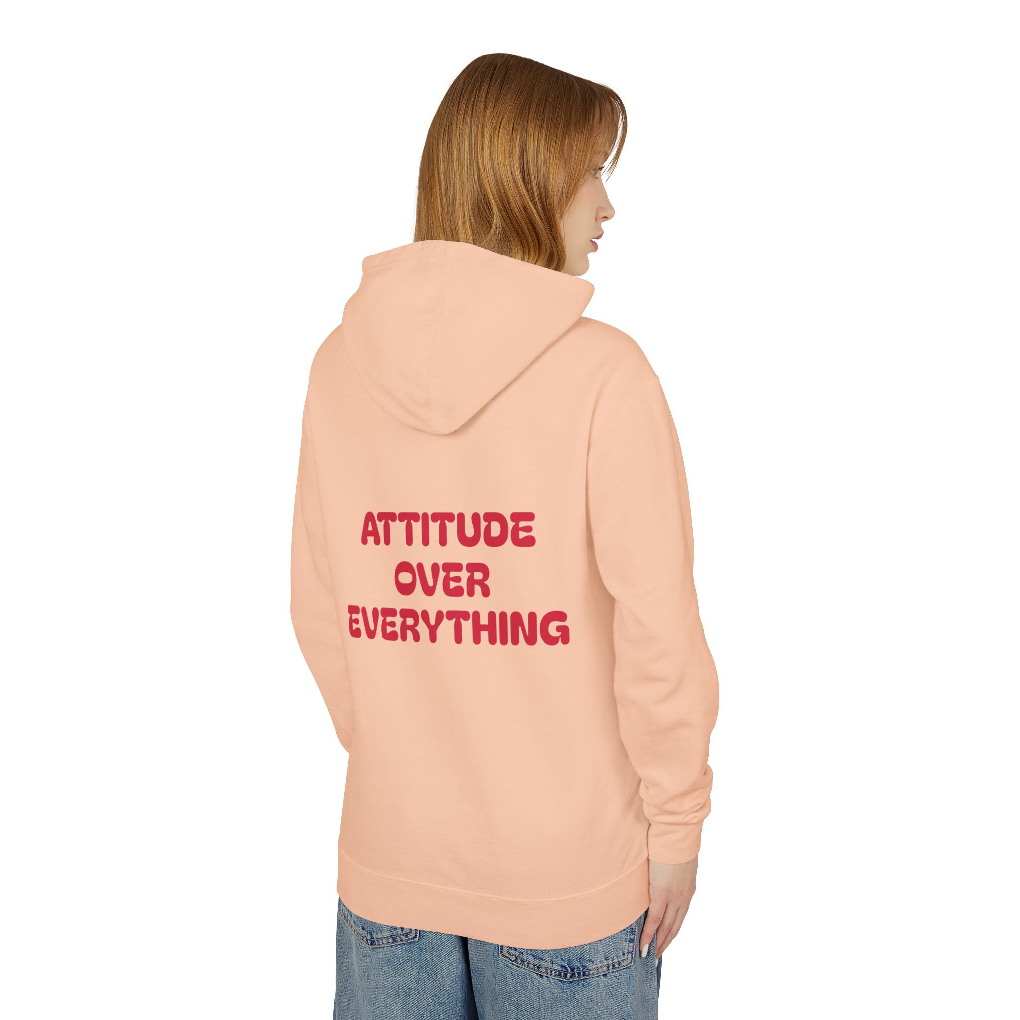 Attitude Over Everything, Unisex Lightweight Hooded Sweatshirt