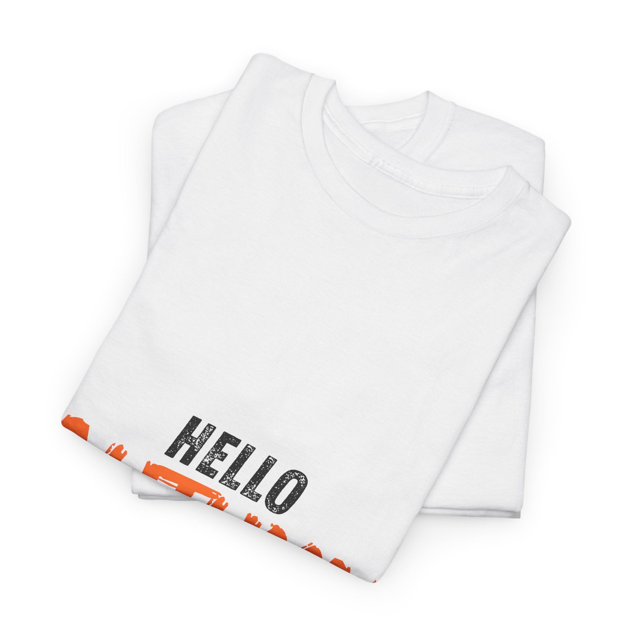 Hello Fall Unisex Heavy Cotton Tee, Autumn Shirt, Seasonal T-Shirt, Fall Fashion, Cozy Wear, Gifts for Her/Him, Unisex Tee