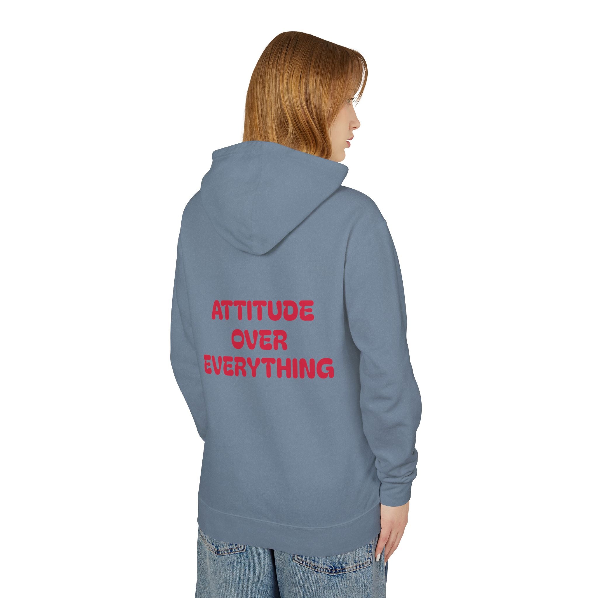Attitude Over Everything, Unisex Lightweight Hooded Sweatshirt
