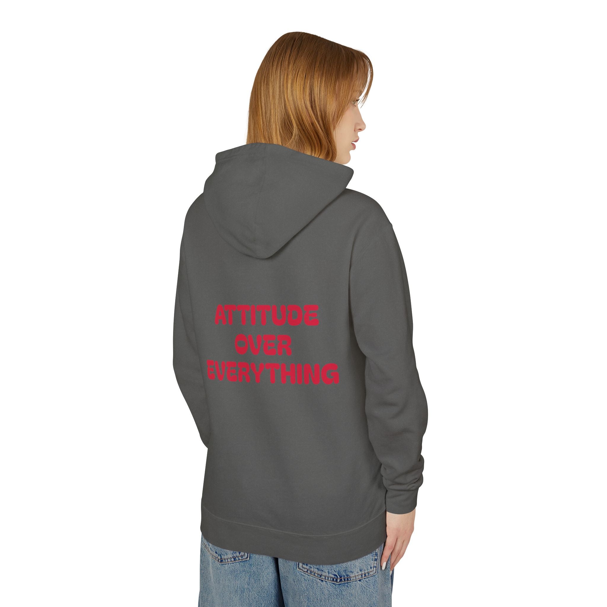 Attitude Over Everything, Unisex Lightweight Hooded Sweatshirt