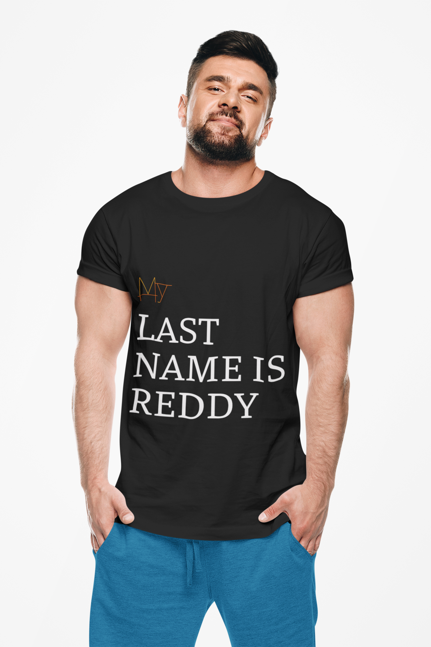 MY LAST NAME IS REDDY, Unisex Cotton Crew Tee, Casual Wear