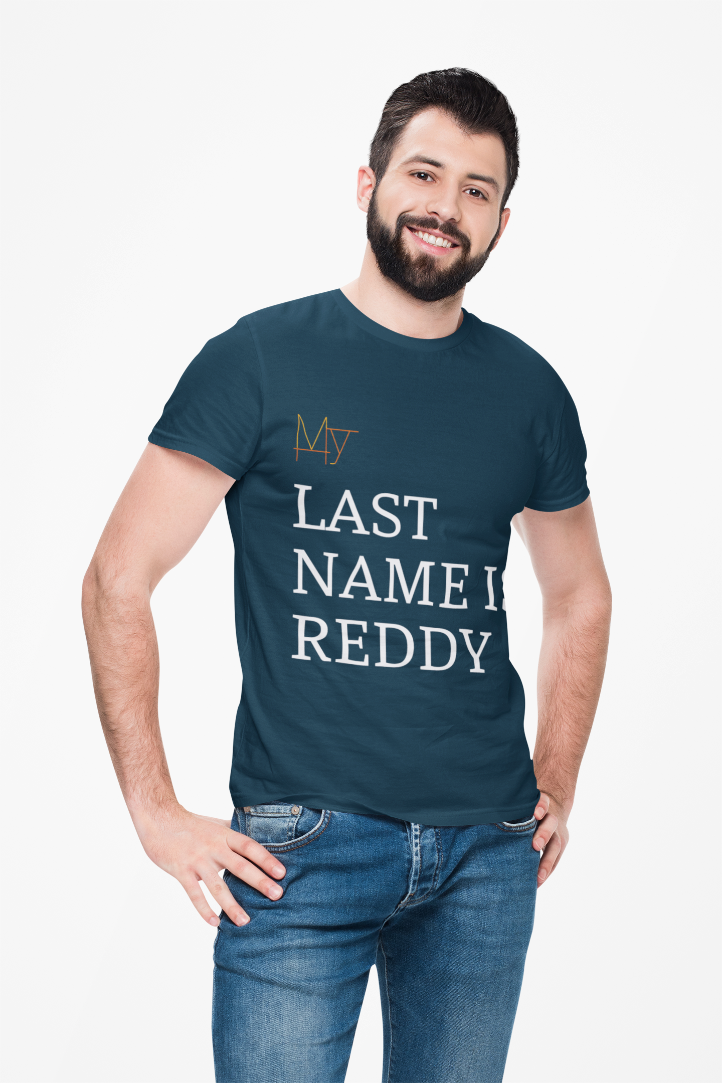 MY LAST NAME IS REDDY, Unisex Cotton Crew Tee, Casual Wear