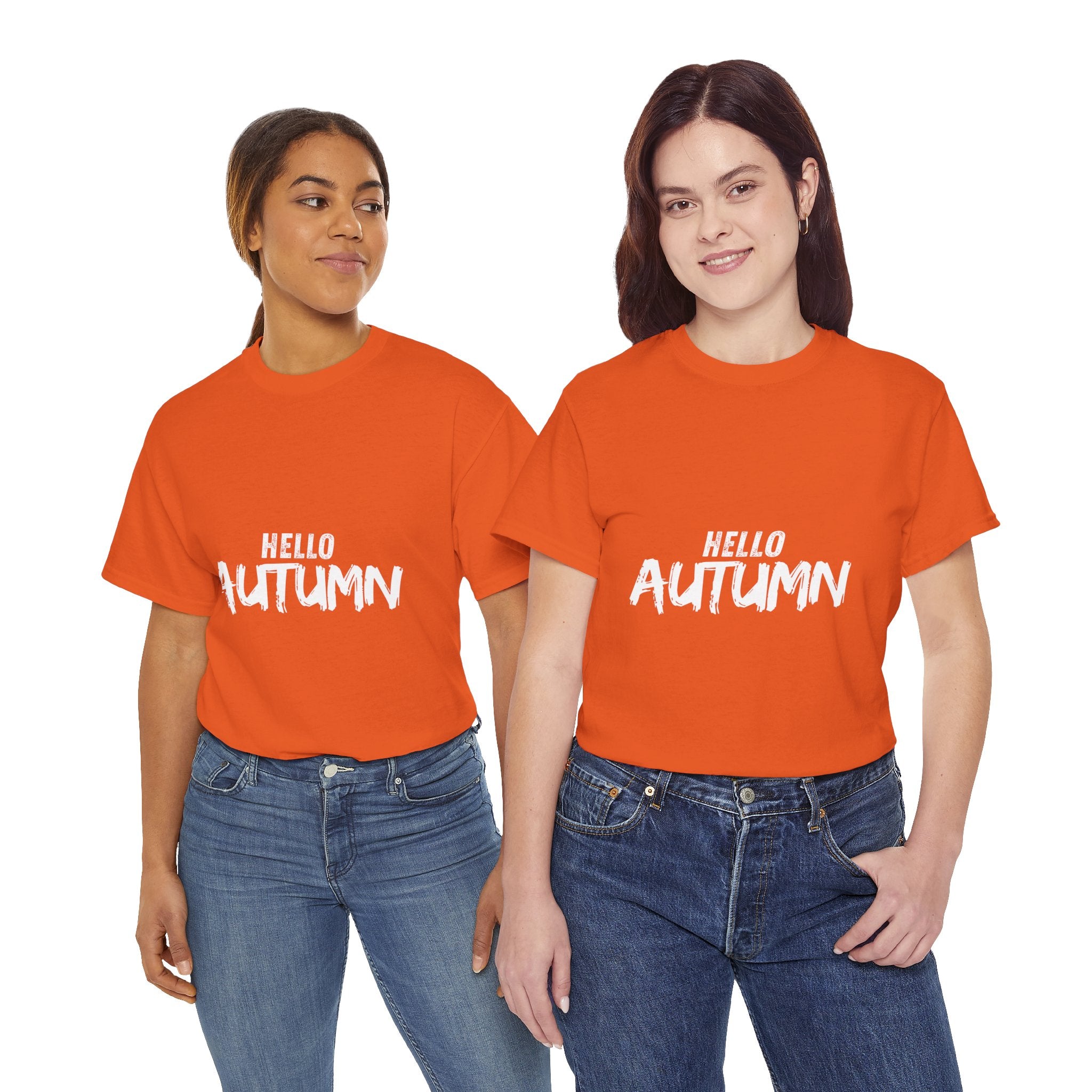 Hello Fall Unisex Heavy Cotton Tee, Autumn Shirt, Seasonal T-Shirt, Fall Fashion, Cozy Wear, Gifts for Her/Him, Unisex Tee