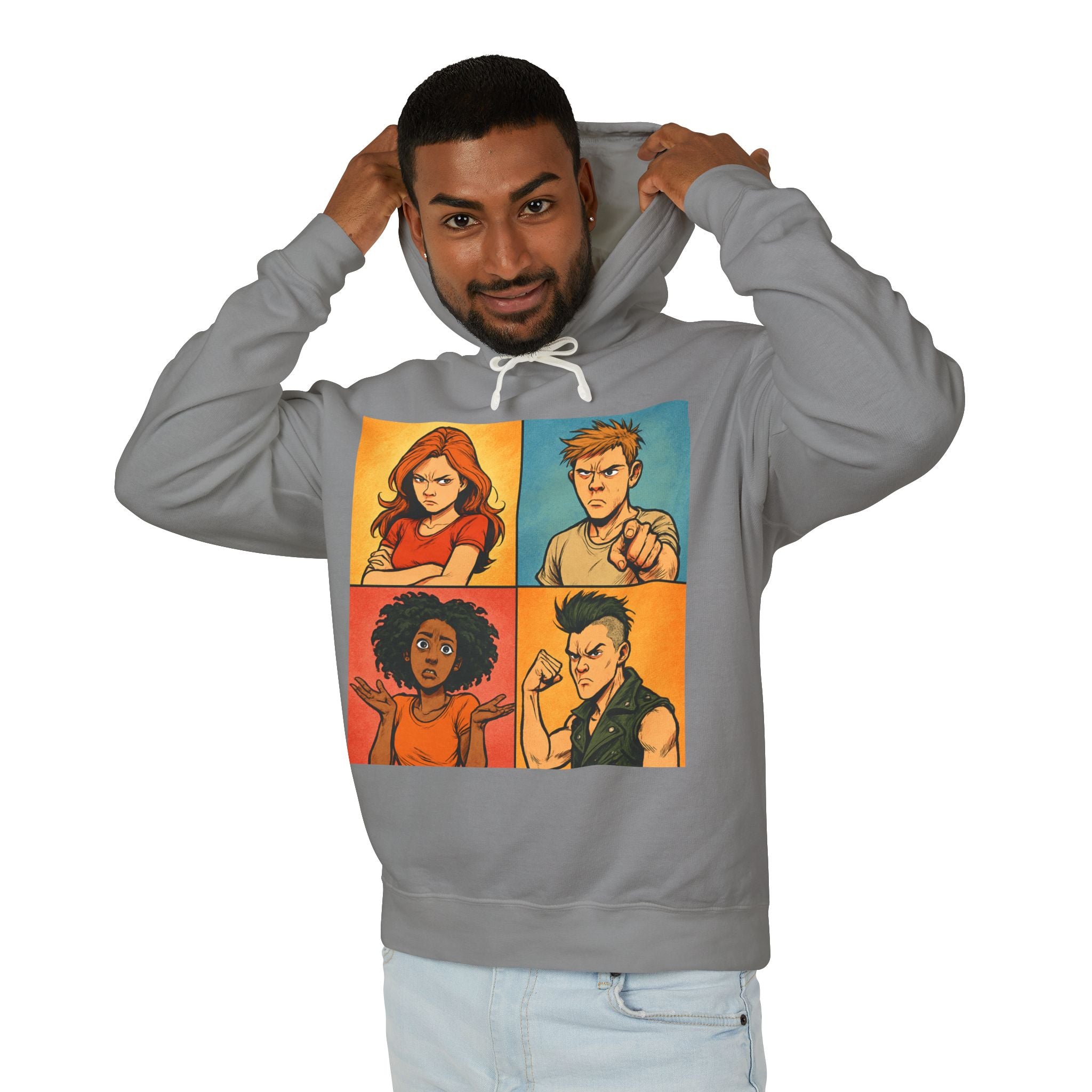 Attitude Over Everything, Unisex Lightweight Hooded Sweatshirt