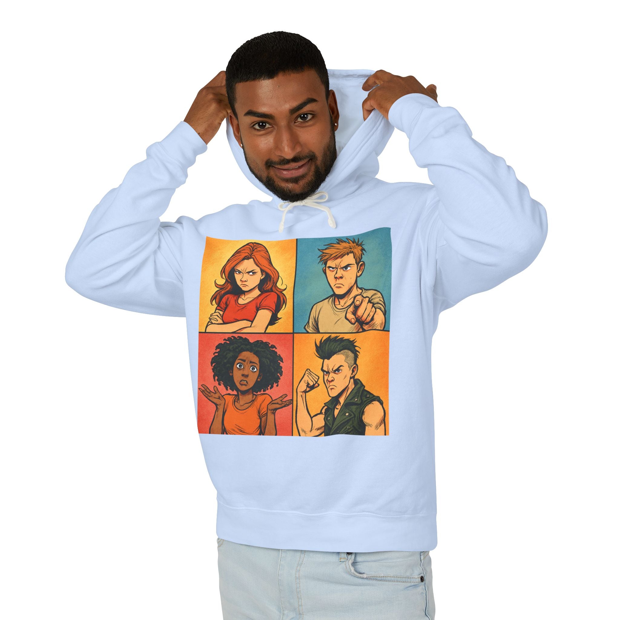 Attitude Over Everything, Unisex Lightweight Hooded Sweatshirt