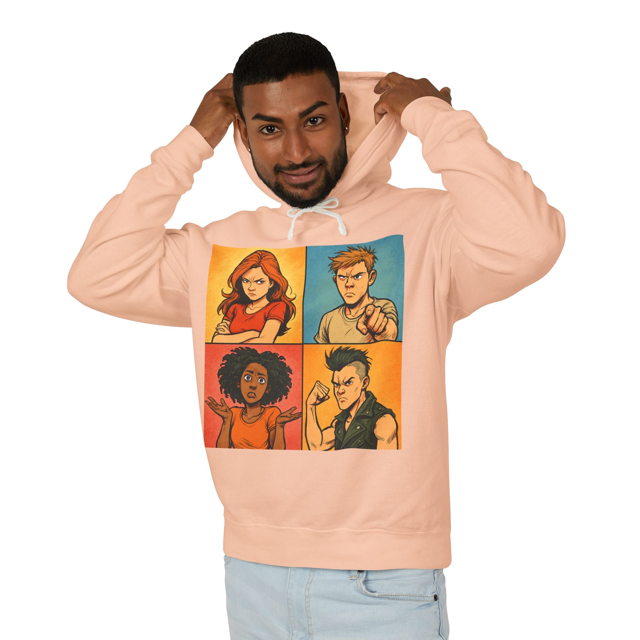 Attitude Over Everything, Unisex Lightweight Hooded Sweatshirt