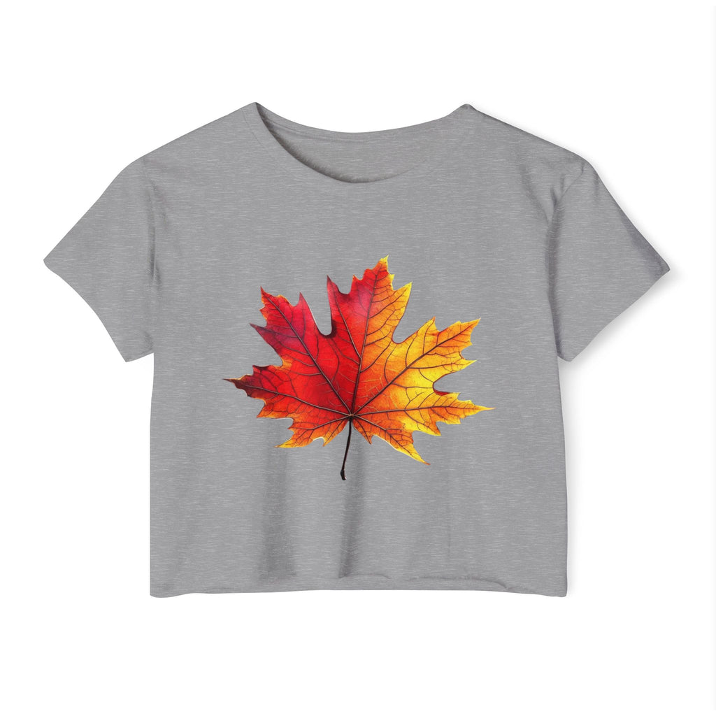 Fall Leaf Festival Crop Top – Boho Autumn Party Tee, Eco-Friendly Fashion