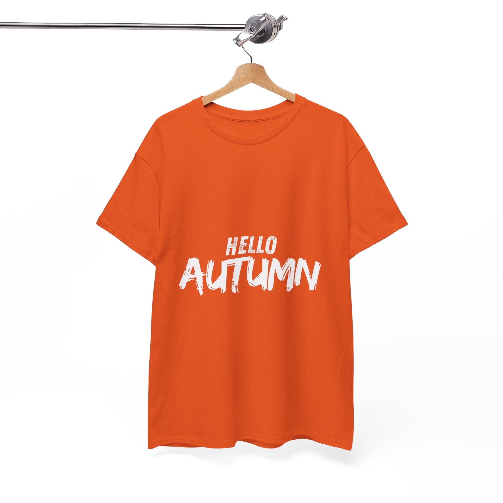Hello Fall Unisex Heavy Cotton Tee, Autumn Shirt, Seasonal T-Shirt, Fall Fashion, Cozy Wear, Gifts for Her/Him, Unisex Tee