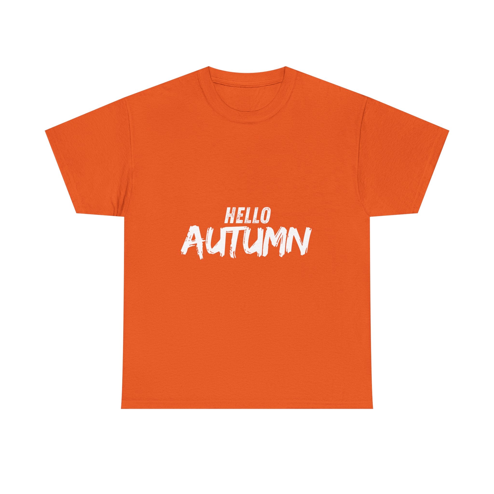 Hello Fall Unisex Heavy Cotton Tee, Autumn Shirt, Seasonal T-Shirt, Fall Fashion, Cozy Wear, Gifts for Her/Him, Unisex Tee