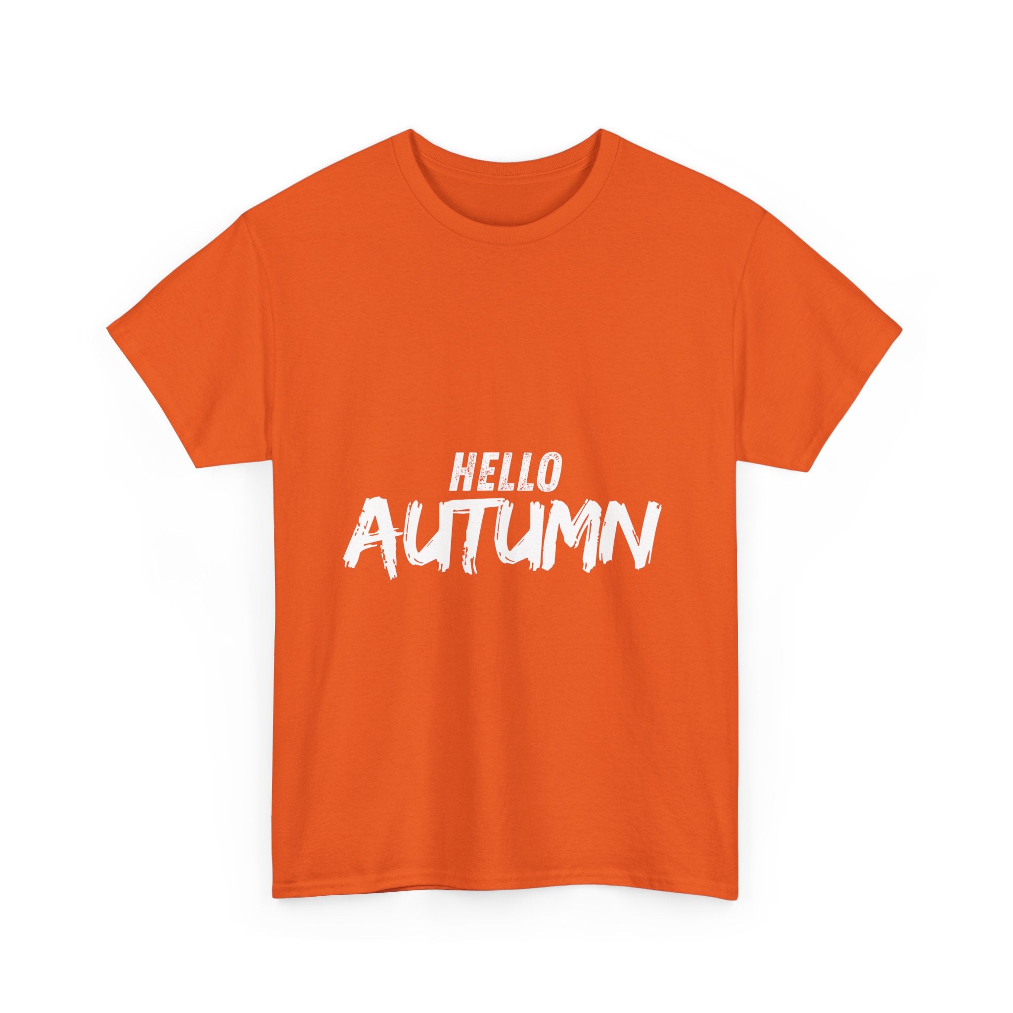 Hello Fall Unisex Heavy Cotton Tee, Autumn Shirt, Seasonal T-Shirt, Fall Fashion, Cozy Wear, Gifts for Her/Him, Unisex Tee