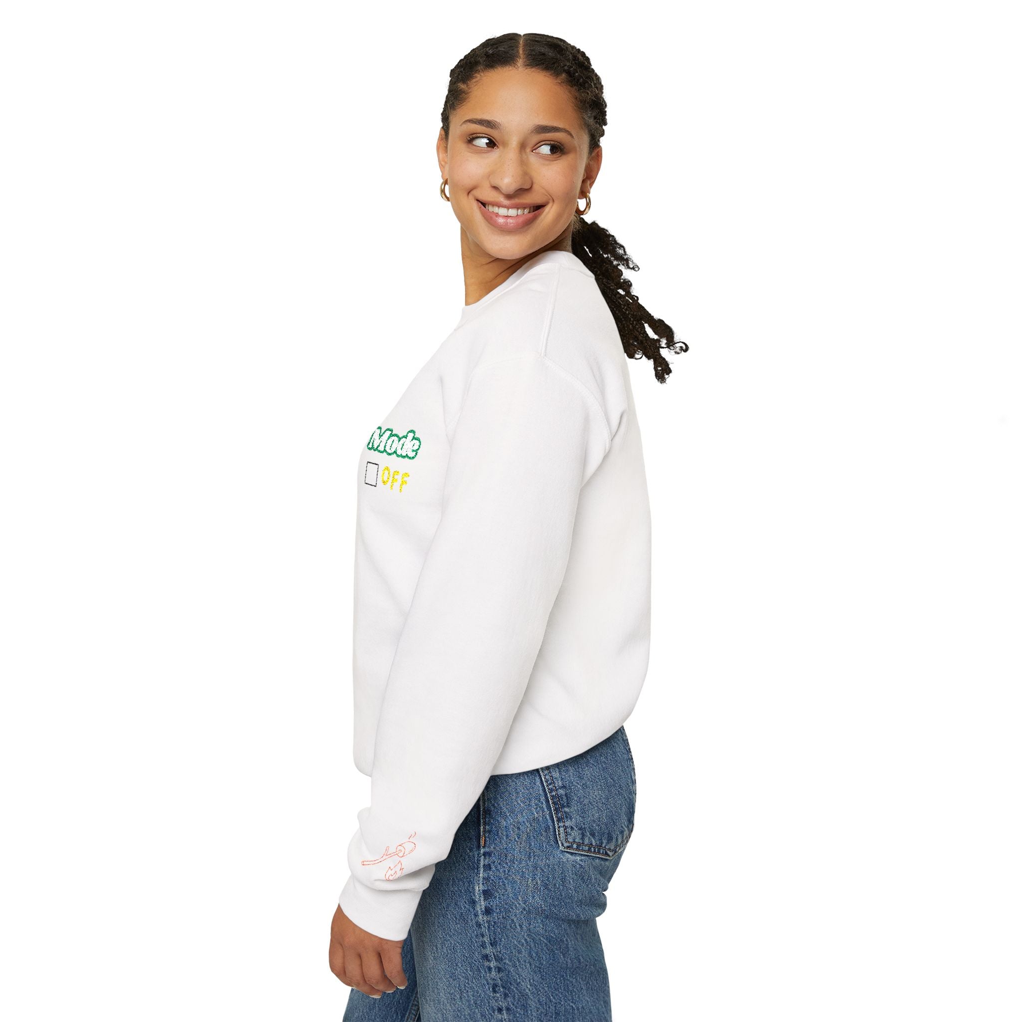 Winter Mode On/Off’ Embroidered Sweatshirt – Cozy Unisex Crewneck, Perfect for Winter & Holidays