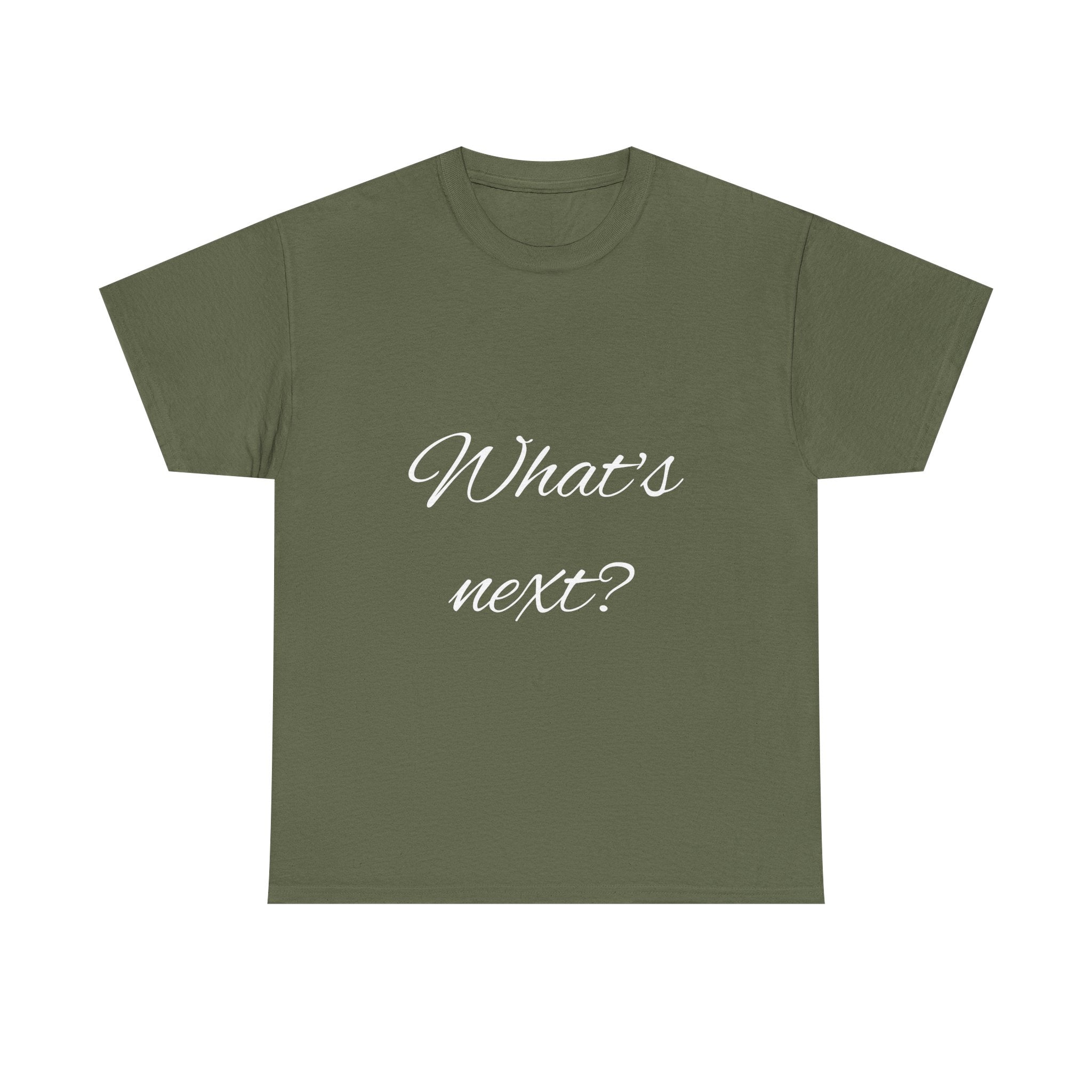Unisex Heavy Cotton Tee - "What's Next?" Motivational Shirt, Casual Wear, Gift Idea, Everyday Comfort, Inspirational Apparel