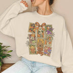 Halloween Mickey & Friends Sweatshirt – Women’s Oversized Crewneck Pullover, Long Sleeve Fall & Winter Top
