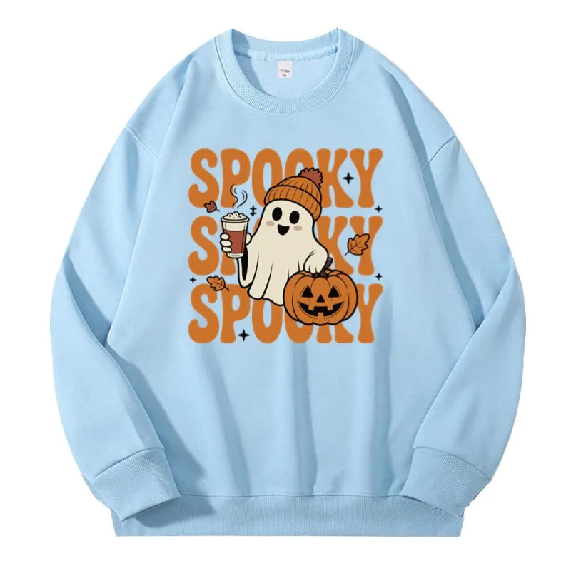 Halloween Sweatshirt Pullover Unisex – Gothic & Cute Prints (Pumpkin, Bat, Skull) | Cotton O-Neck Trick or Treat Top