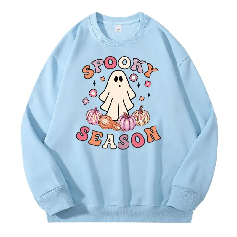 Halloween Sweatshirt Pullover Unisex – Gothic & Cute Prints (Pumpkin, Bat, Skull) | Cotton O-Neck Trick or Treat Top