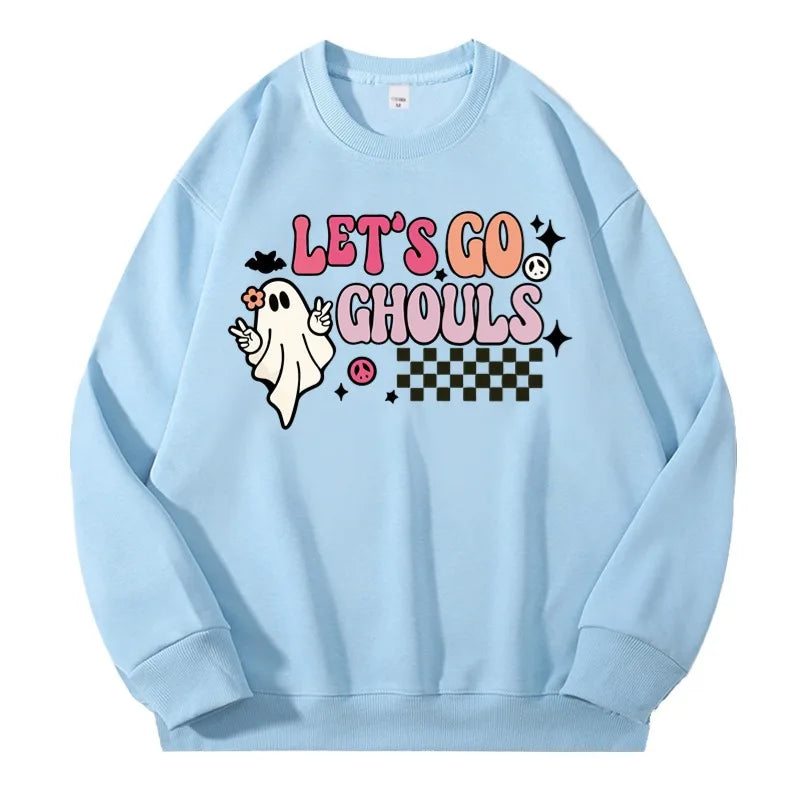 Halloween Sweatshirt Pullover Unisex – Gothic & Cute Prints (Pumpkin, Bat, Skull) | Cotton O-Neck Trick or Treat Top