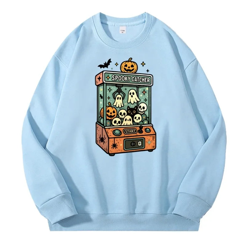 Halloween Sweatshirt Pullover Unisex – Gothic & Cute Prints (Pumpkin, Bat, Skull) | Cotton O-Neck Trick or Treat Top