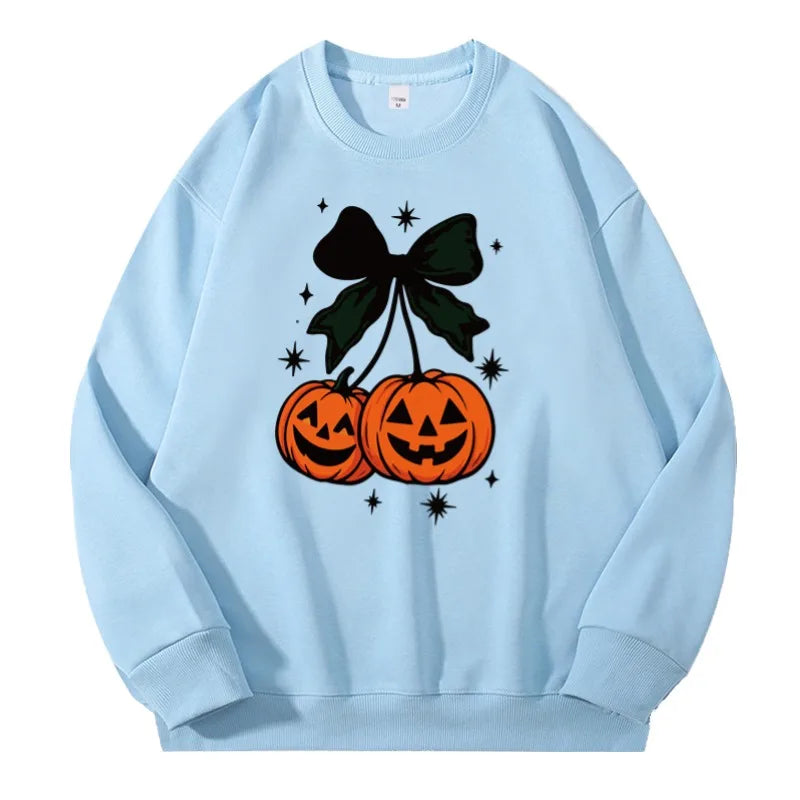 Halloween Sweatshirt Pullover Unisex – Gothic & Cute Prints (Pumpkin, Bat, Skull) | Cotton O-Neck Trick or Treat Top