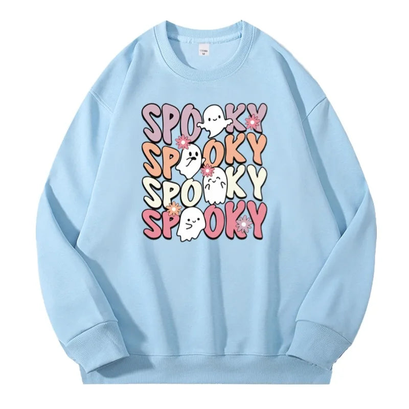 Halloween Sweatshirt Pullover Unisex – Gothic & Cute Prints (Pumpkin, Bat, Skull) | Cotton O-Neck Trick or Treat Top