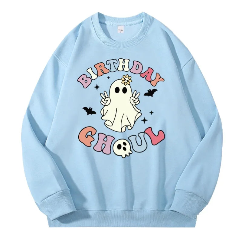 Halloween Sweatshirt Pullover Unisex – Gothic & Cute Prints (Pumpkin, Bat, Skull) | Cotton O-Neck Trick or Treat Top