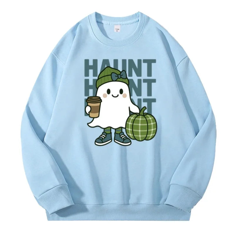 Halloween Sweatshirt Pullover Unisex – Gothic & Cute Prints (Pumpkin, Bat, Skull) | Cotton O-Neck Trick or Treat Top