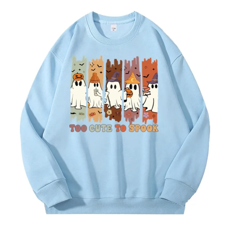 Halloween Sweatshirt Pullover Unisex – Gothic & Cute Prints (Pumpkin, Bat, Skull) | Cotton O-Neck Trick or Treat Top