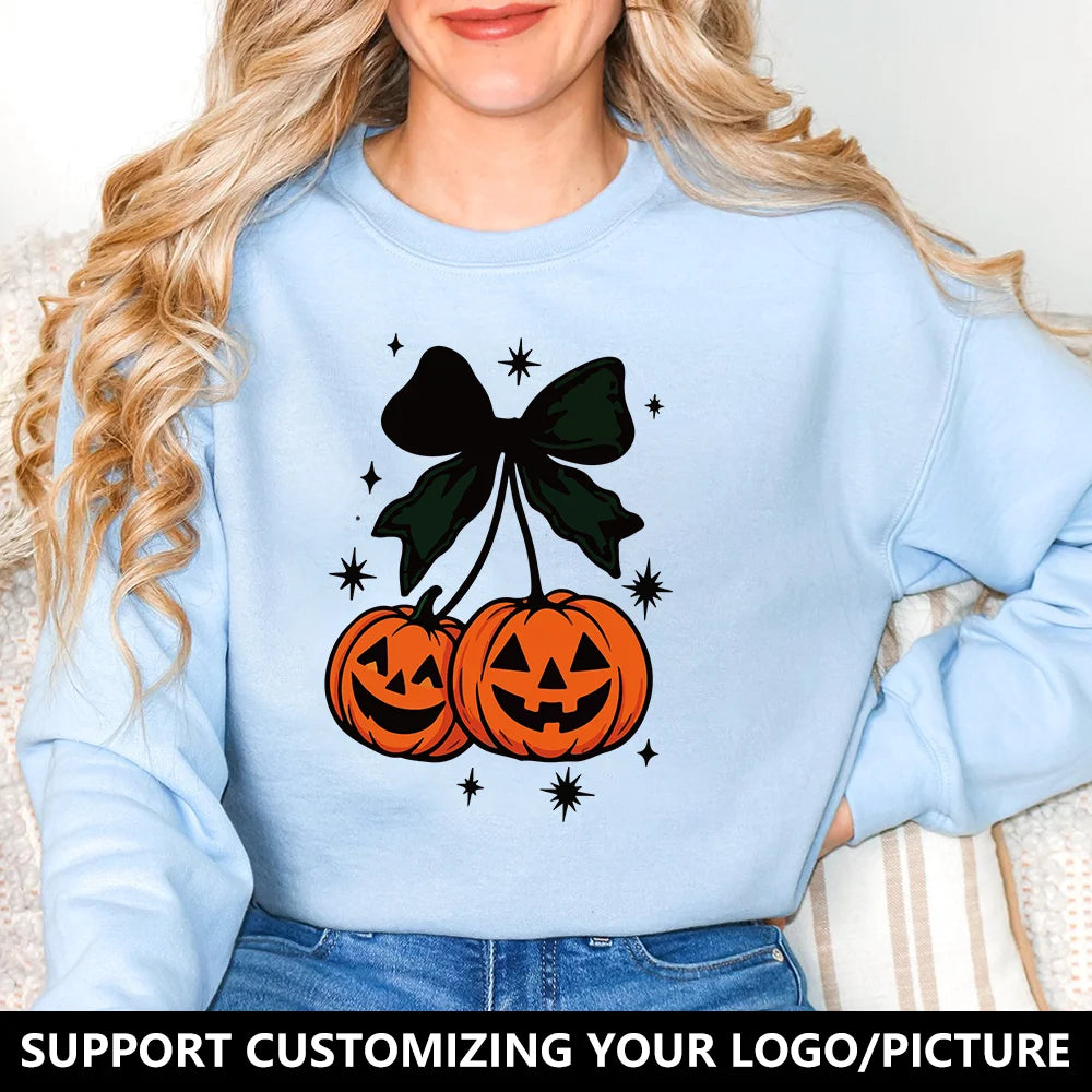 Halloween Sweatshirt Pullover Unisex – Gothic & Cute Prints (Pumpkin, Bat, Skull) | Cotton O-Neck Trick or Treat Top
